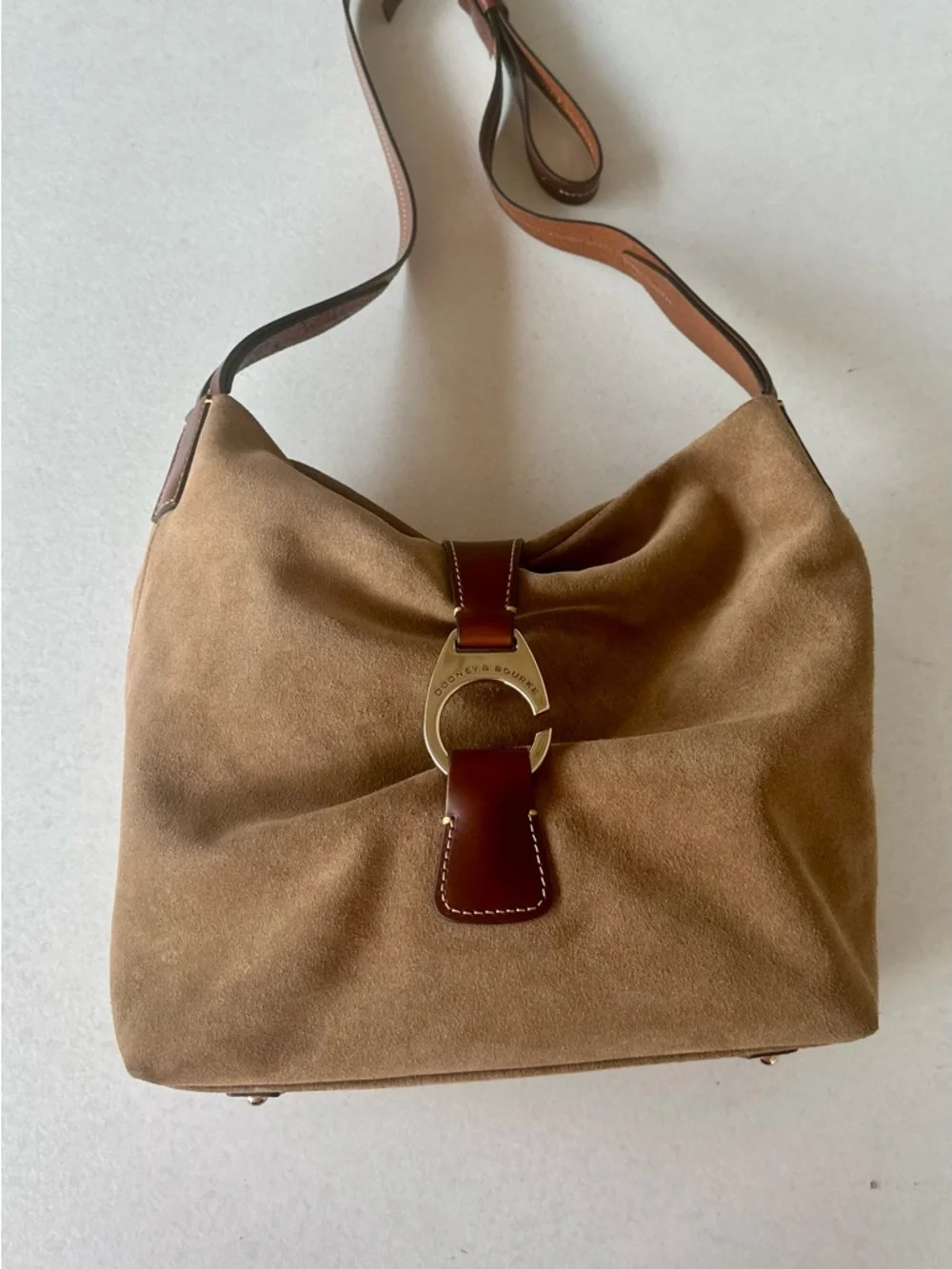 Dooney & Bourke crossbody hobo sculpted from soft suede - Picture 13 of 14